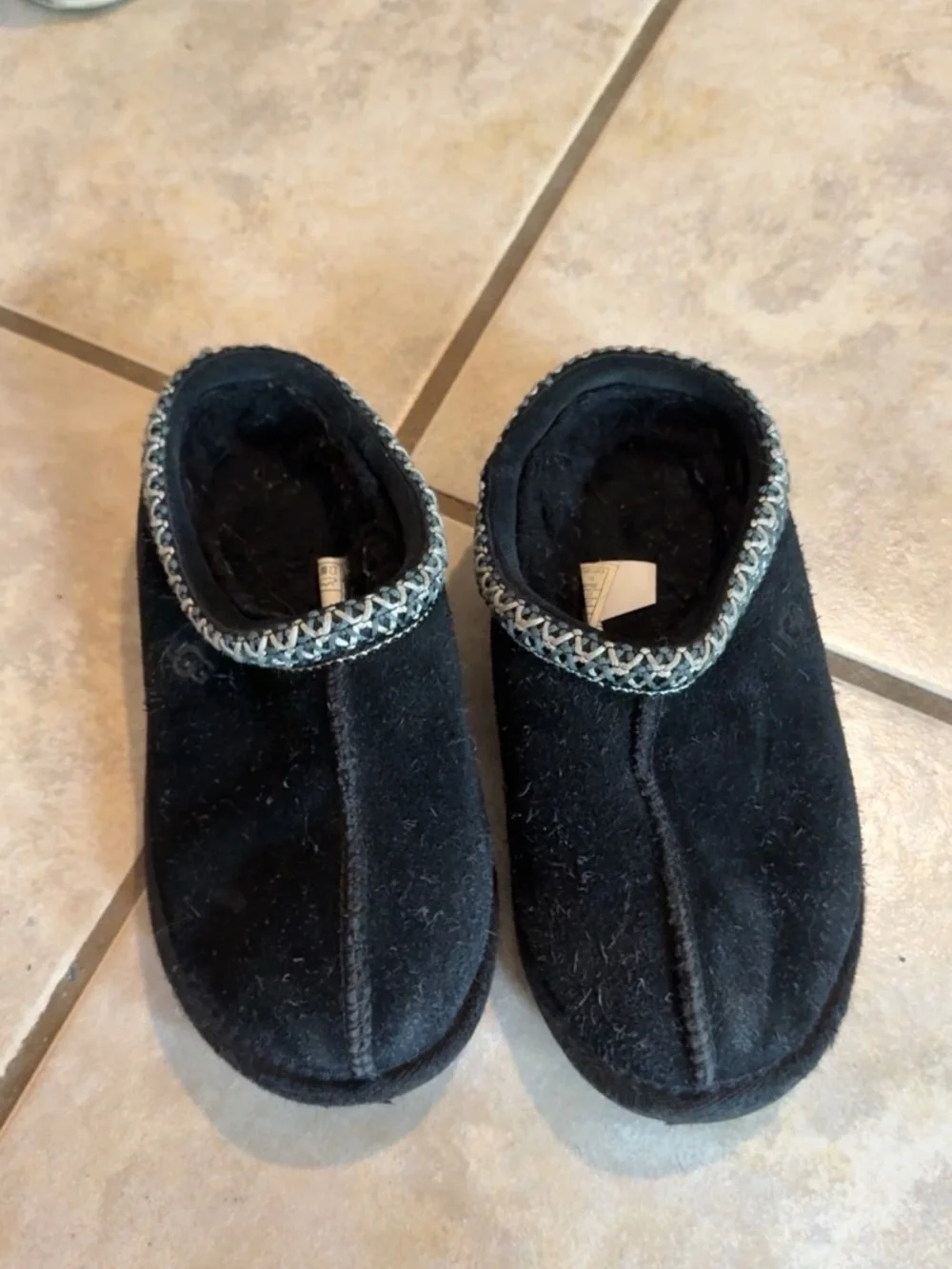 UGG Kids Black Slip-On Shoes